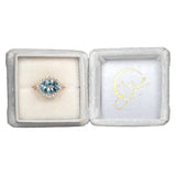 3.1Ct Aquamarine Ring with Natural Diamonds Accents: Solid 14K Gold, Oval 11x9mm