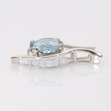 Kiana 7.8Ct Santa Maria Aquamarine Pendant with Natural Diamond Accents in Solid 14K Gold | Fine Blue Gemstone Jewelry