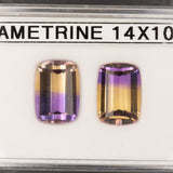 Natural Earth Mined Ametrine Loose Gemstone – 6.80Ct Cushion Cut Bi-Color Purple & Golden Quartz, 14x10mm Rare Collector Gem