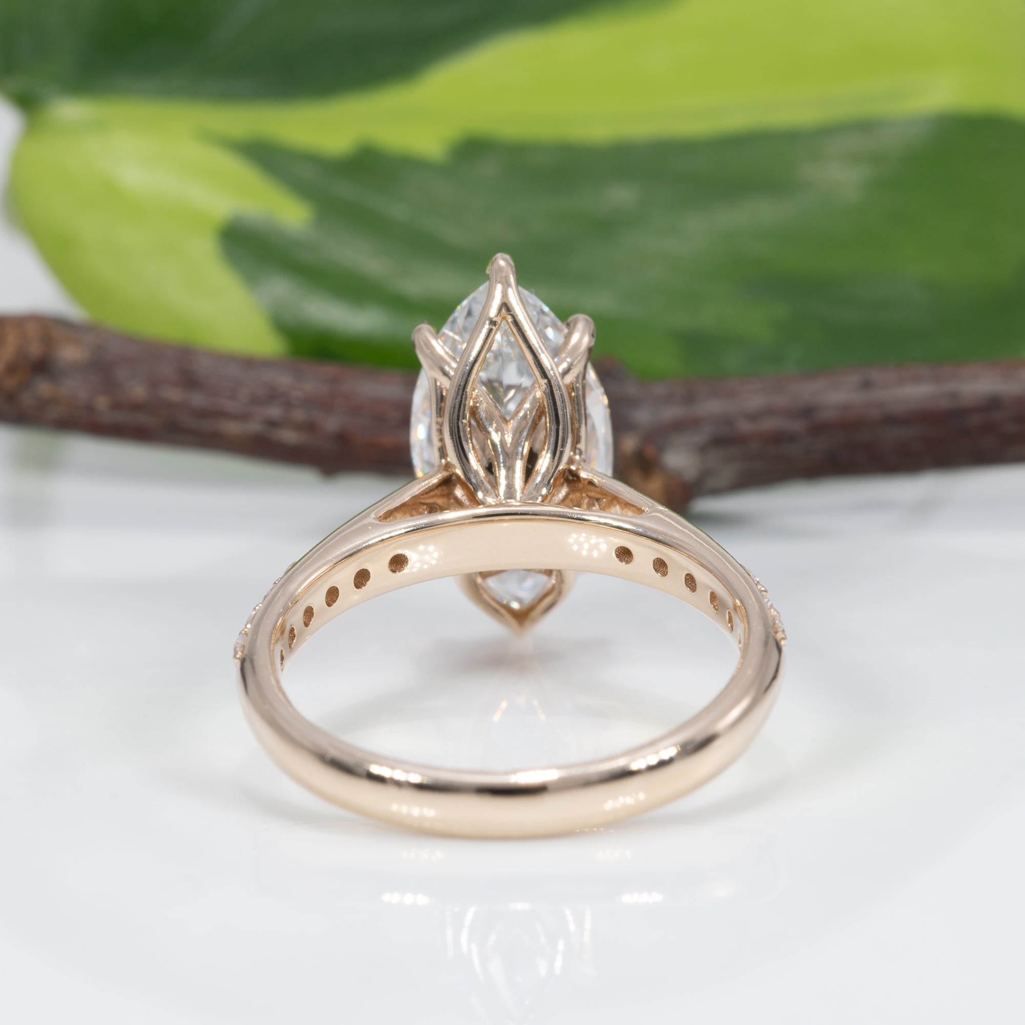 14K yellow gold lab diamond ring