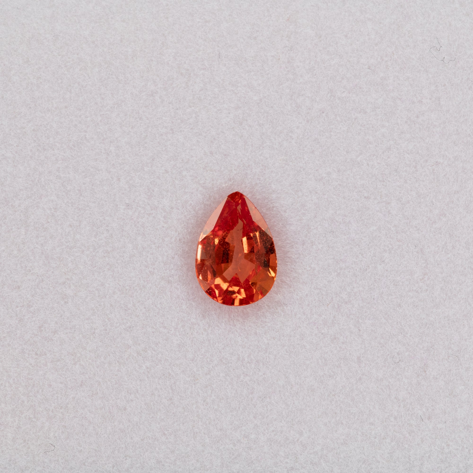 0.9 carat natural padparadscha sapphire, pear 7.5x5.3mm pink-orange loose gemstone