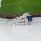 platinum ceylon sapphire ring