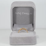 14K white & yellow gold diamond semi-mount ring