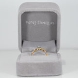 14K white & yellow gold diamond semi-mount ring
