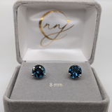 Natural Round Brilliant Cut London Blue Topaz – Calibrated Loose Faceted Gemstone for Jewelry Making