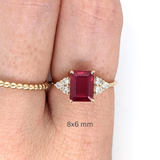 Natural Emerald Cut Madagascar Ruby Gemstone – Faceted Loose Stone for Custom Jewelry