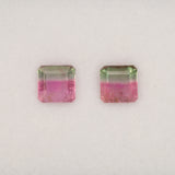 Earth Mined Bi-Color Tourmaline 1.30ct Asscher 6.3mm – Untreated Loose Gemstone for Ring, Pendant & Jewelry Making – One Stone