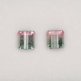 Natural Bi-Color Tourmaline 1.76ct Asscher 6.7x6.5mm – Untreated Loose Gemstone for Ring, Pendant & Jewelry Making – One Stone