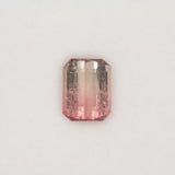 Earth Mined Bi-Color Tourmaline 4.01ct Emerald 10x8mm – Heat Treated Loose Gemstone for Ring, Pendant & Jewelry Making – One Stone