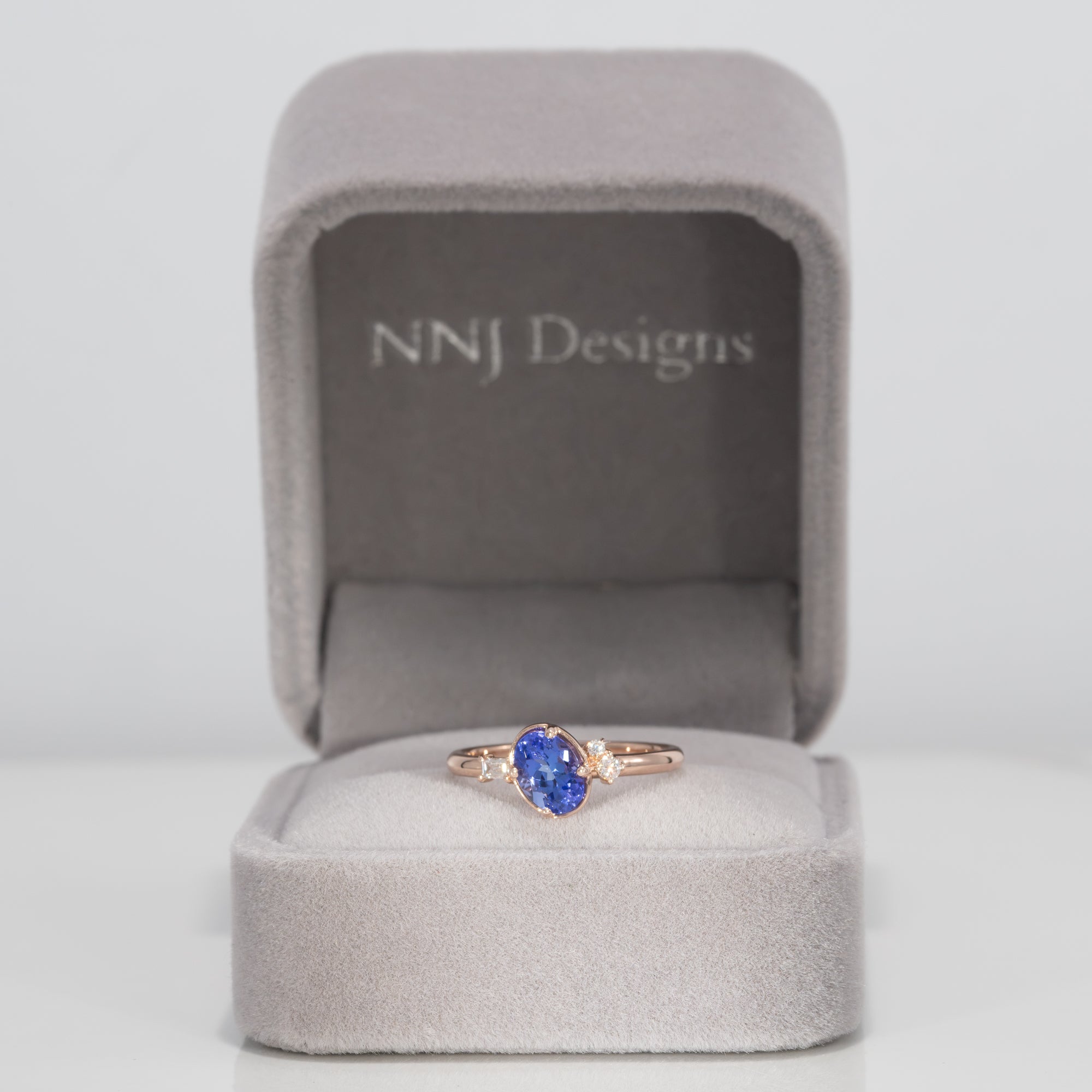 14K rose gold tanzanite ring