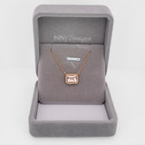 Natural Morganite & Diamond Halo Pendant Necklace in Solid 14K Gold with Attached Chain – Elegant Pink Gemstone Jewelry for Women