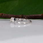 14K white gold indicolite tourmaline ring with diamond accents