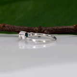 14K white gold indicolite tourmaline ring with diamond accents