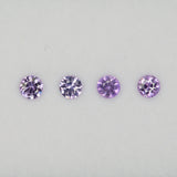 0.30 carat natural lavender sapphire, round 4mm loose gemstone
