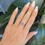 Beautiful Pink Sapphire Ring with Earth Mined Diamonds: Solid 14K Gold, 7.5x5.5mm, Natural Gemstone, Elegant Engagement or Statement Jewelry