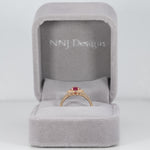 14K yellow gold pink sapphire ring