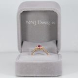 14K yellow gold pink sapphire ring