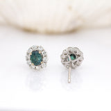 Katie 14K White Gold Alexandrite and Diamond Accents Earrings | Oval 5x4mm
