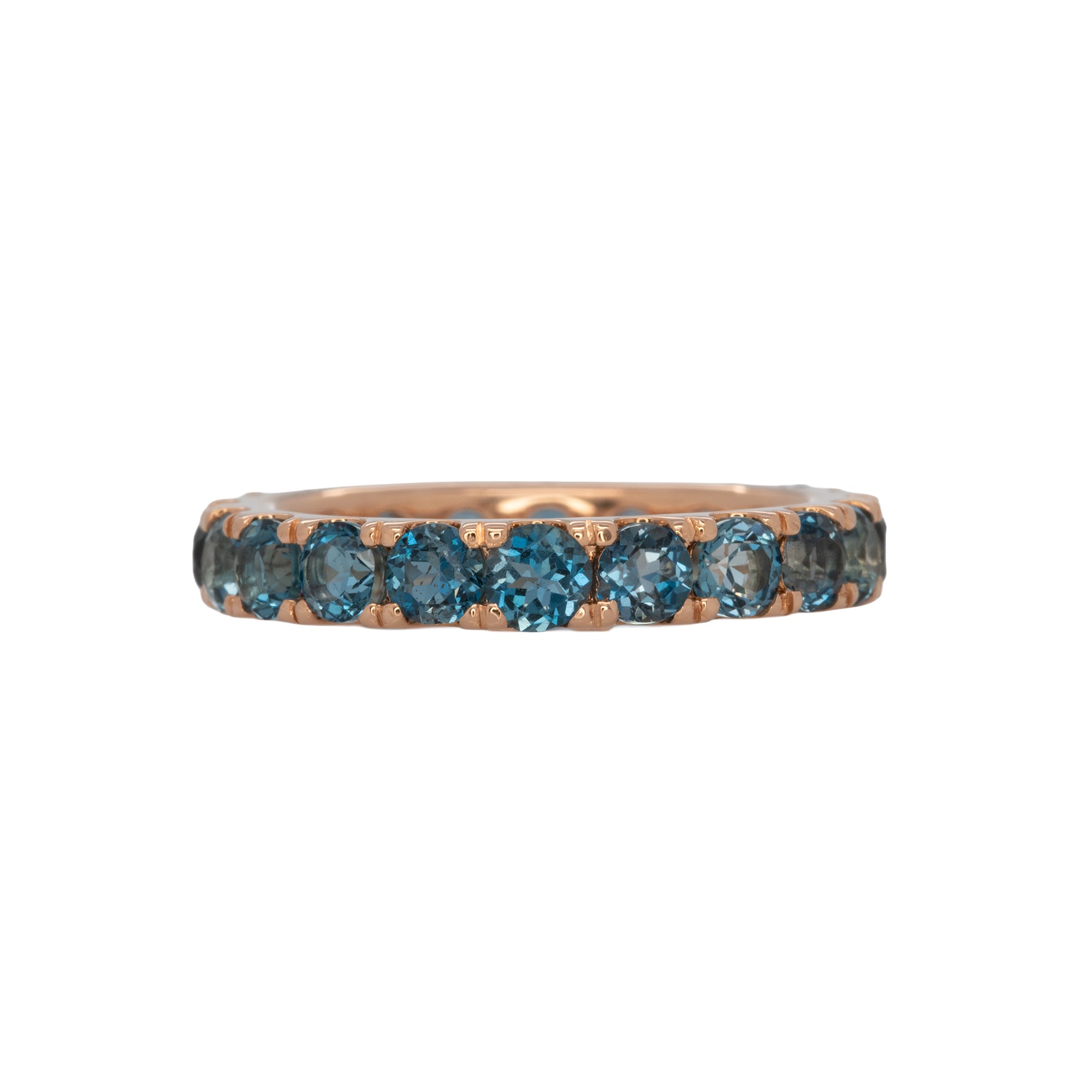 14K rose gold London blue topaz cluster ring