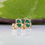 14K yellow gold zambian emerald earrings