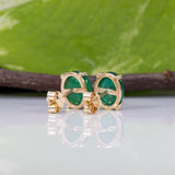 14K yellow gold zambian emerald earrings