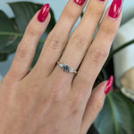 14K white & yellow gold alexandrite ring with diamond accents