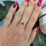 14K white & yellow gold alexandrite ring with diamond accents