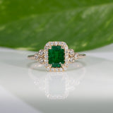 14K Yellow Gold Zambian Emerald Ring