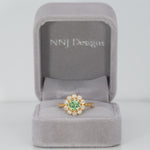 14K yellow gold demantoid garnet ring
