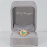 14K yellow gold demantoid garnet ring