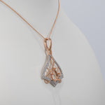 14K white & rose gold diamond semi-mount pendant