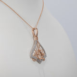 14K white & rose gold diamond semi-mount pendant