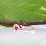 14K yellow gold mozambique ruby earrings