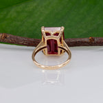 10K yellow gold Madagascar ruby emerald-cut estate ring
