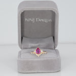 14K yellow gold pink sapphire ring