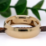 7mm Half Round Comfort Fit Wedding Band: Solid 14k Yellow Gold