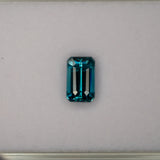 natural cambodian blue zircon emerald cut loose gemstone