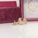Angel Stud Earrings Semi Mount w Diamond Halo | Customizable