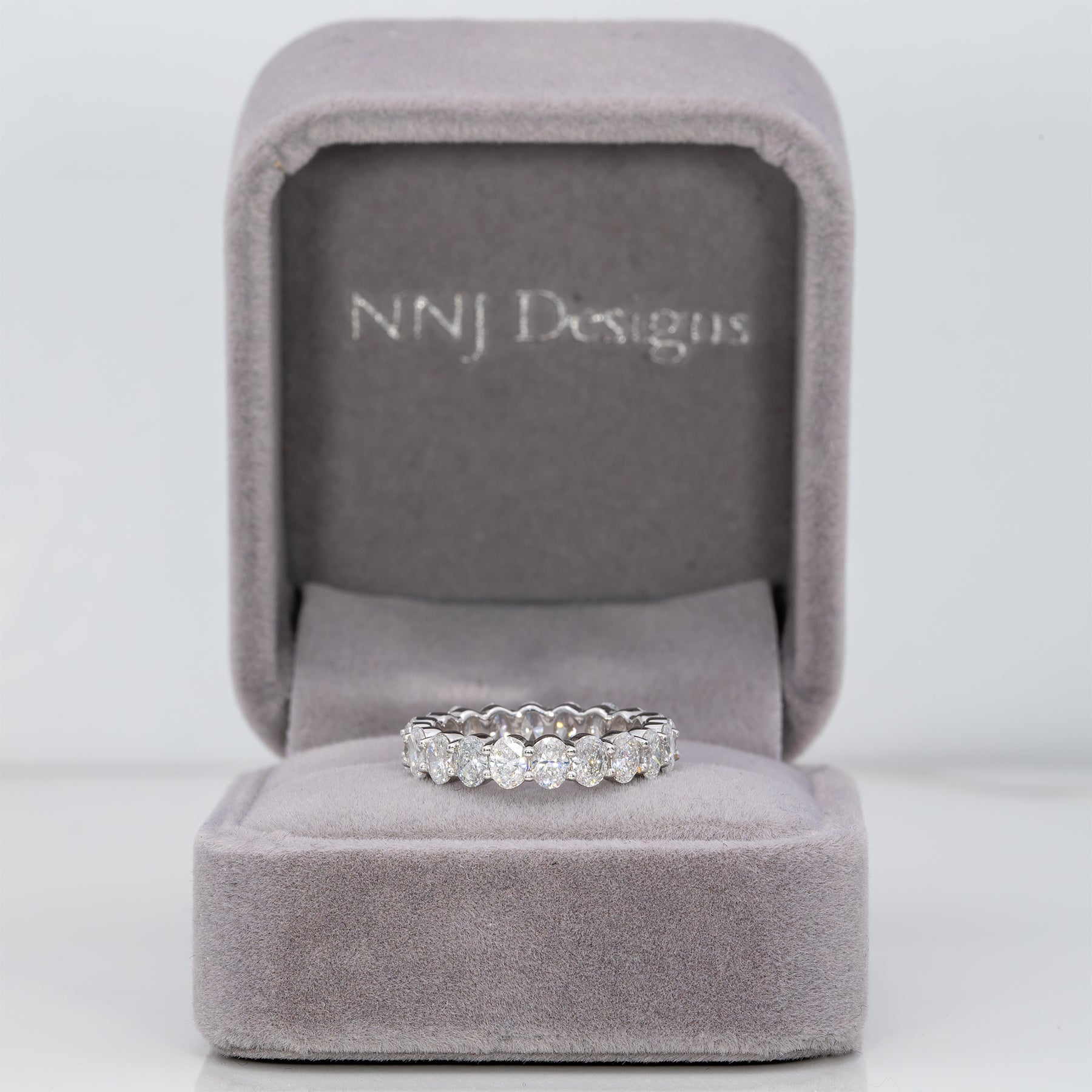 14K white gold lab grown diamond eternity band