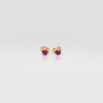 14K yellow gold mozambique ruby earrings