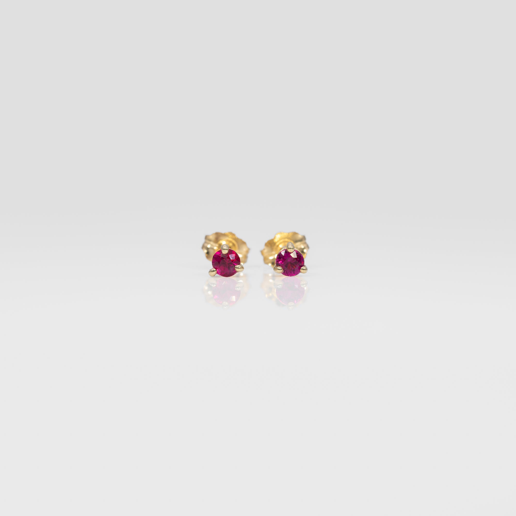 14K yellow gold mozambique ruby earrings