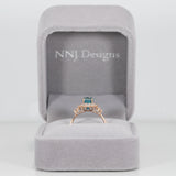 14K rose gold cambodian blue zircon ring