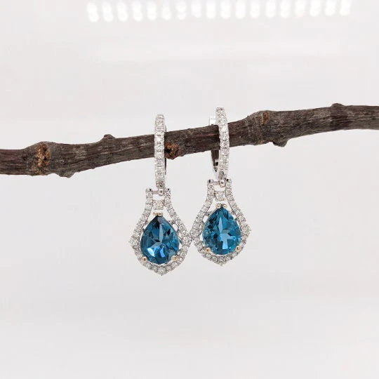 Pear Cut London Blue Topaz Loose Gemstone 3