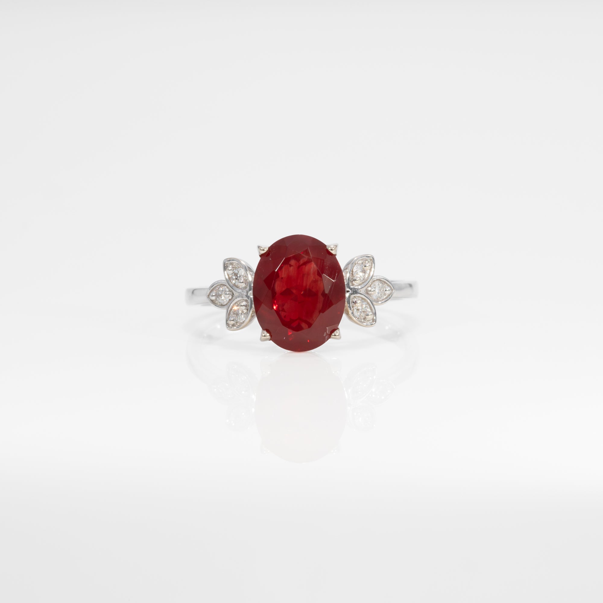 14K White Gold Tibetan Sunstone Ring