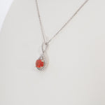 14K white gold padparadscha sapphire pendant