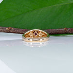 14K yellow gold Burma ruby ring with diamond accents