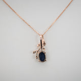 14K rose gold black opal pendant