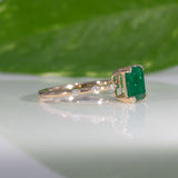 14K Yellow Gold Zambian Emerald Ring