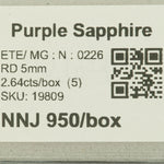 0.52 carat natural purple and pink sapphire round 5mm loose gemstone – view 2