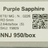 0.52 carat natural purple and pink sapphire round 5mm loose gemstone – view 2